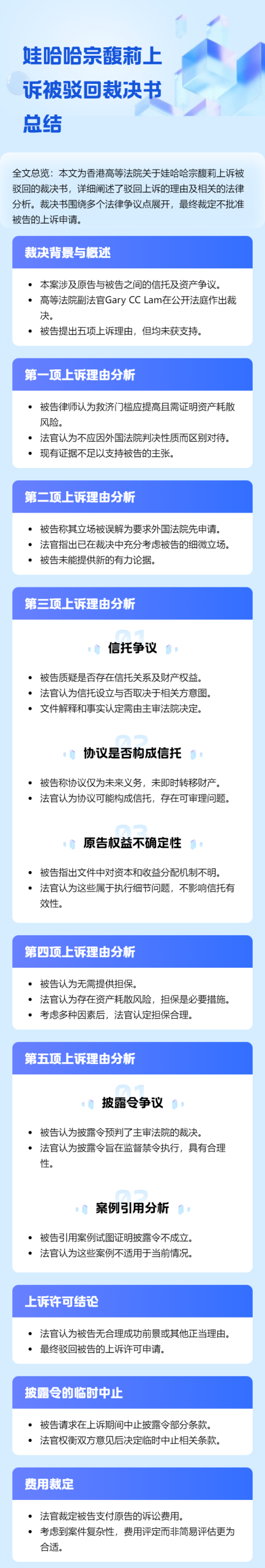 【判例精要】宗馥莉上诉被驳回！法院裁决书曝光，背后法律逻辑耐人寻味丨附：香港法院判决书31页 诉讼-第1张